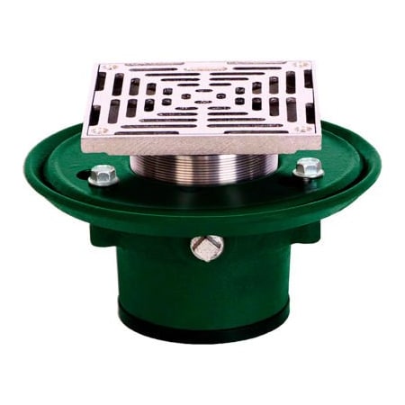 Josam Company Josam 3" No-Hub Floor Drain w/6" Square Nikaloy Strainer 30003-6S-Z